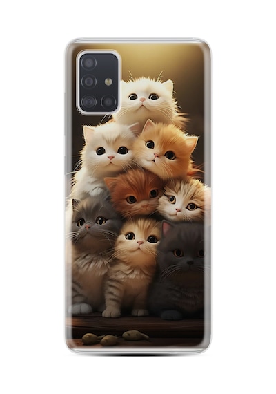 Samsung Galaxy Uyumlu A51 Kılıf Boutique Baskılı Resimli Kedicikler Pcode -027