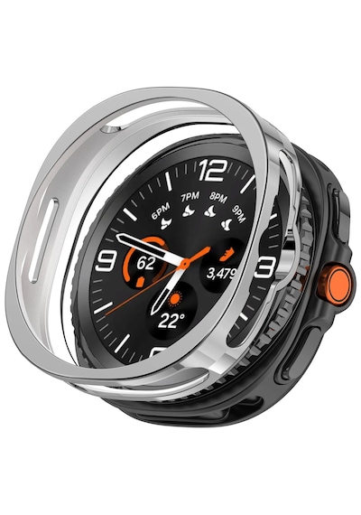 Forzacase Samsung Galaxy Watch 8 Classic 46mm İle Uyumlu Önü Açık Silikon Kılıf - Fc764 Gümüş