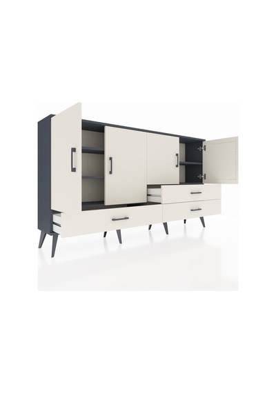 Arges Konsol 5 Raflı 3 Çekmeceli 4 Kapaklı 176x30x99 Antrasit-ayt Antrasit-aytaşı Arges Konsol 5 Raflı 3 Çekmeceli 4 Kapaklı 176x30x99 Antrasit-ayt Antrasit-aytaşı