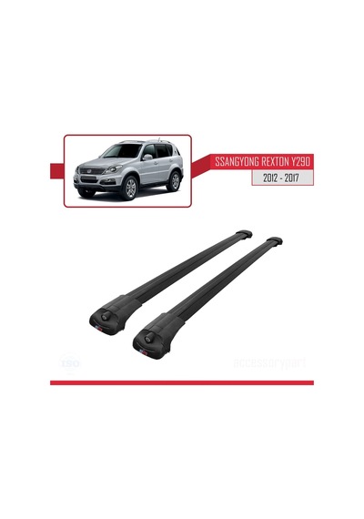 Ssangyong Rexton Y290 2012-2017 Arası İle Uyumlu Ace-1 Ara Atkı Tavan Barı Siyah