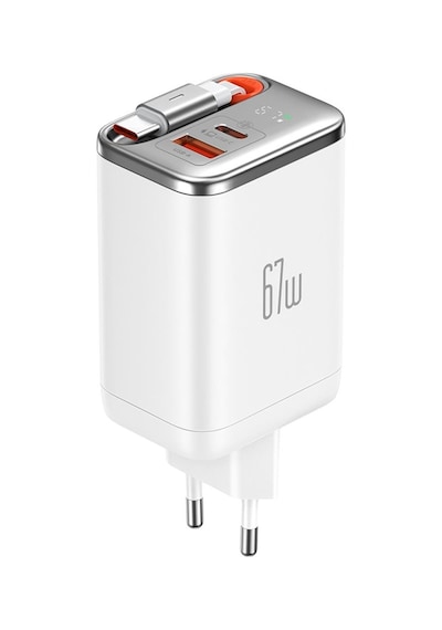 Mcdodo Ch-4103 Freego 67w Gan Hızlı Şarj Cihazı Dahili Kablolu Eu Plug Beyaz