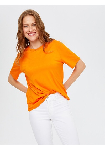 Yuvarlak Yaka Kısa Kol T-shirt S25tsh002 Bs25tsh00261 Orange