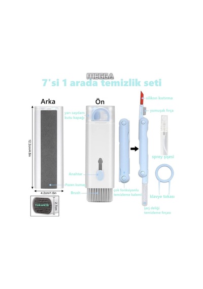 Çok Fonksiyonlu Bilgisayar, Laptop, Klavye, Telefon, Kulaklık Uyumlu Temizleyici Kit
