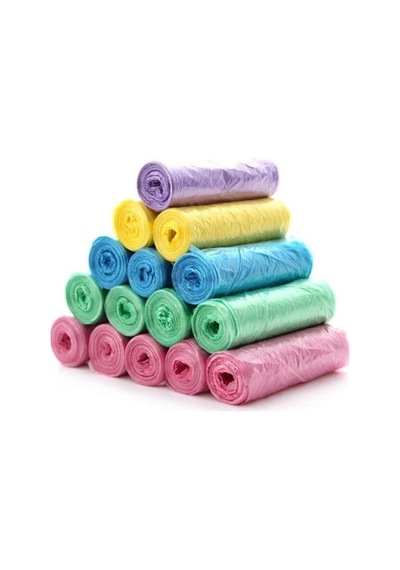 5 Paket Büyük Boy 65x70 Çilek Kokulu Büzgülü Çöp Poşeti 50 Adet Çöp Torbası 60 Litre