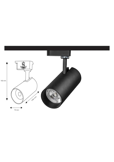 Led Siyah Kasa Gün Işığı 35w Raylı Spot / 8 Adet 3 Metre Ray