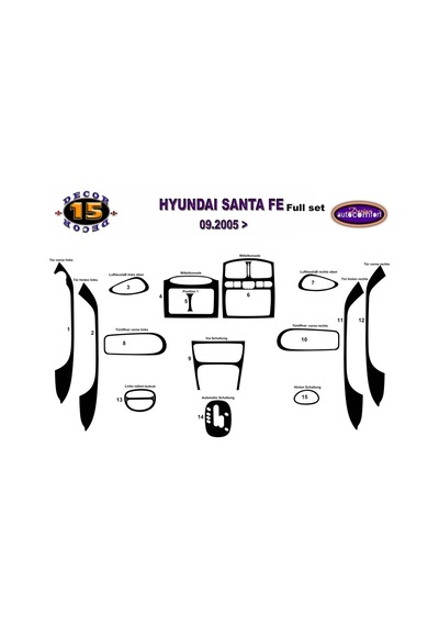 Hyundai Santa-Fe Konsol/Maun Kaplama 2002+ 15.Prç (522078778)