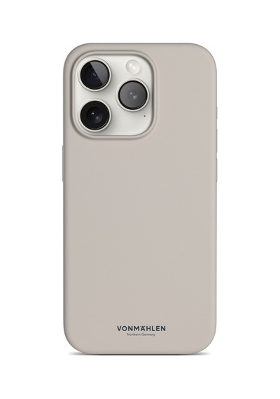 Vonmahlen Apple Uyumlu iPhone 15 Pro Max Magsafe Silikon Kılıf Krem