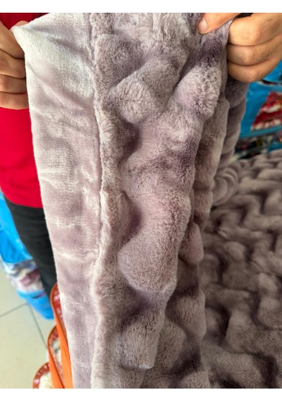 Aslan Bubble Çift Taraflı / Çift Katlı /çift Kişilik/ Lüx Battaniye/ 4,5 Kg / Modern / Şık / Çeyizlik Açık Mor