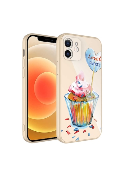 Apple Uyumlu iPhone 12 Uyumlu Kamera Korumalı Desenli Sert Silikon Zore Epoksi Kılıf-no8 NO8 -