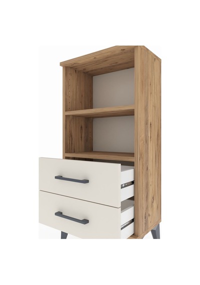 Arges Komodin 2 Raflı 2 Çekmeceli 44x30x96 Çam-aytaşı Çam