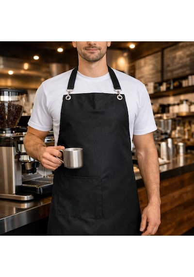 Profesyonel Mutfak Önlüğü,cepli Ayarlanabilir Askılı Belden Bağlamalı/unisex/kadın/erkek/aşçı/barista/garson/restoran/cafe Ve Ev Kullanımı İçin İdeal -su İtici Dayanıklı Kumaş,70x80 Cm Açık Kahverengi - Beyaz