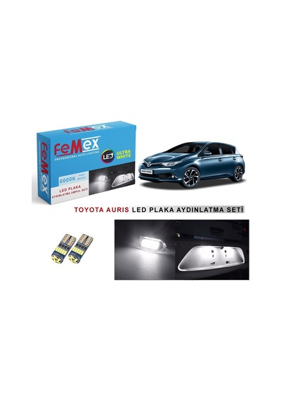 Toyota Uyumlu Auris Led Plaka Aydınlatma Ampul Seti Femex Parlak Beyaz