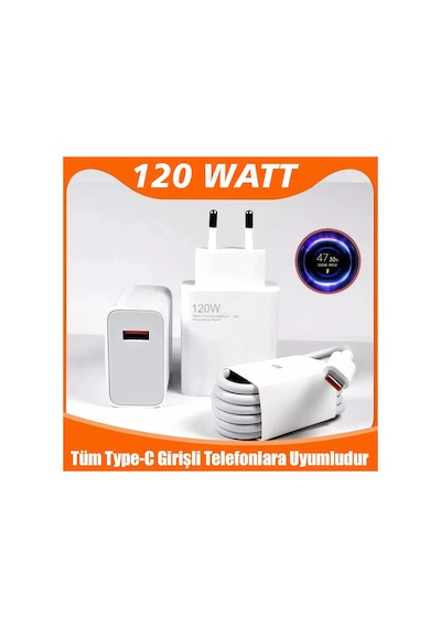 Poco X3 Pro 8gb 128gb Uyumlu 120 Watt Turbo Hızlı Şarj Aleti + Kablo Set Sn1201599