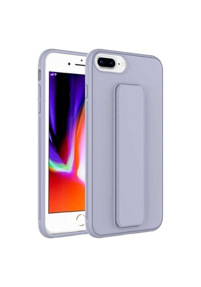 Apple Uyumlu iPhone 8 Plus Kılıf Zore Qstand Kapak Gri