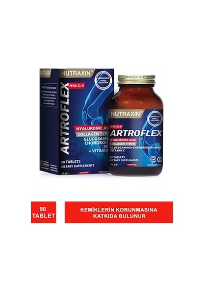 Tr Artroflex Hya C-ıı 90 Tablet, 2 Adet, Hyaluronik Asit, Kolajen Tip Iı, Glukozamin, Kondroitin, Vitamin C