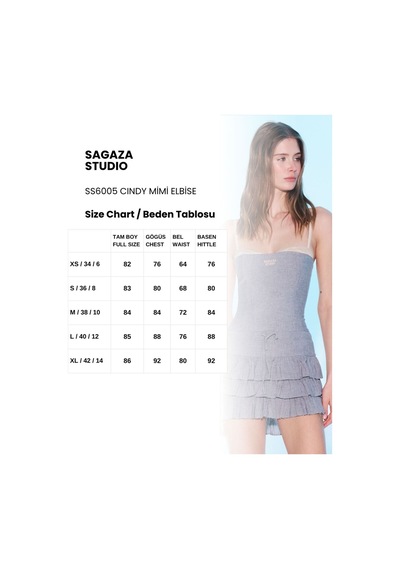 Sagaza Studio Ss6005 Askılı Eteği Fırfırlı Mini Elbise Gri
