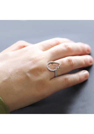 Zirkon Taşlı Damla Model Sarı Mineli Çiçek Tasarım Gold 925 Ayar (531212689)