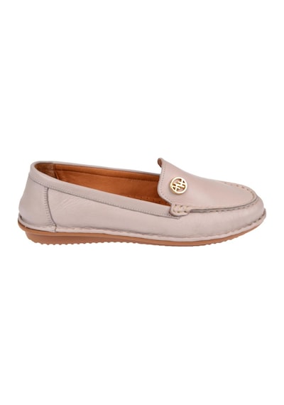 Beety %100 Deri Comfort Kadın Babet Bee-228 Silver Gümüş