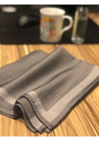 Mim Eşarp Mısırlı Eşarpları Parıltılı Bantlı Elegance Prenses Eşarp Gri