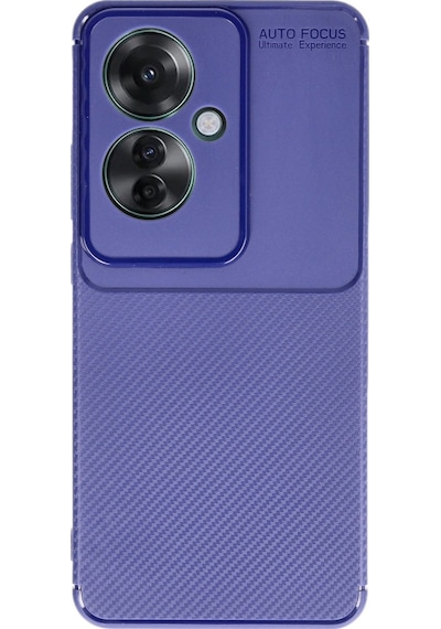 Oppo Reno 11f Uyumlu Kılıf Karbon Tasarım Kamera Korumalı Silikon Telefon Kılıfı Kapak Lacivert