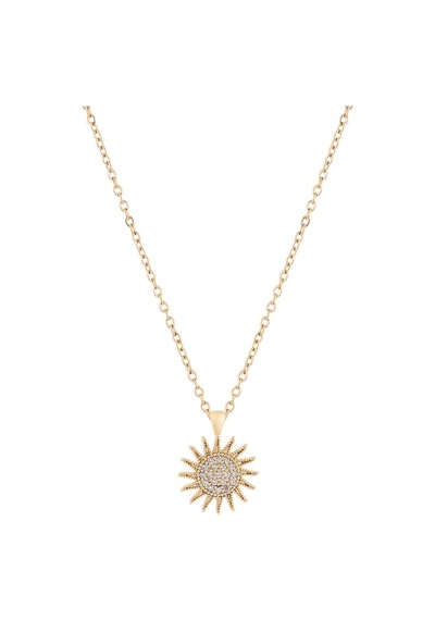 Güneş Zirkon Kolye Gold 45 Cm Altın