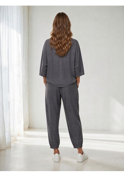 Nealirsanall.com Kadın Tencel Kumaş Düğmeli Düşük Omuz Gömlek Ve Beli Lastikli Pantolon İkili Takım Taş Nealirsanall.com Kadın Tencel Kumaş Düğmeli Düşük Omuz Gömlek Ve Beli Lastikli Pantolon İkili Takım Taş