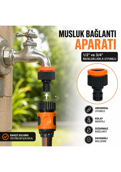 1/2 3/4 Universal Musluk Adaptörü Seti Bahçe Sulama Hortum Bağlantı Aparatı