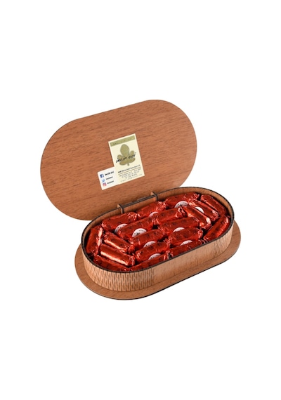 İncir Evi Cevizli Çukulat Kuru İncir Oval Ahşap Kutu 450 G