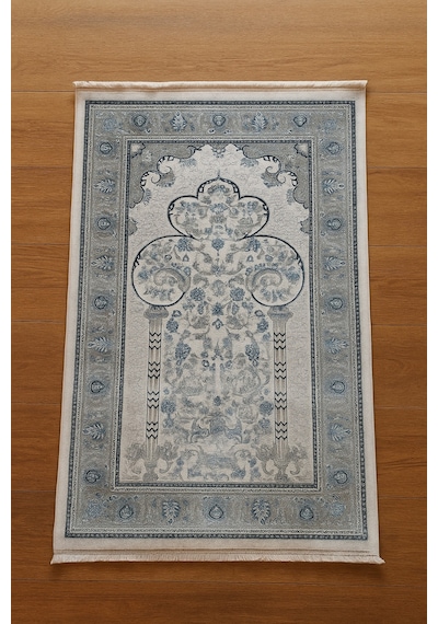 İpek Halı Kalitesinde Seccade 80x125 Cm Yumuşak Viscon İplik, Hediyelik Ve Çeyizlik Namazlık Turkuaz & Krem İpek Halı Kalitesinde Seccade 80x125 Cm Yumuşak Viscon İplik, Hediyelik Ve Çeyizlik Namazlık Turkuaz & Krem