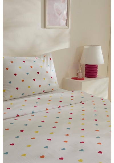 Kaşmir Home Sarah Anderson Amour Kalp Desenli Çift Kişilik Nevresim Takımı Multicolour