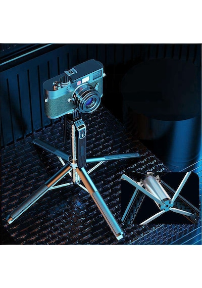 Prolite  Youtube Sunum Haber , Eğitim Toplantı Konferans Için Çift Led Işıklı Çok Yönlü Gimball Monopod Tripod Selfi 185 Cm