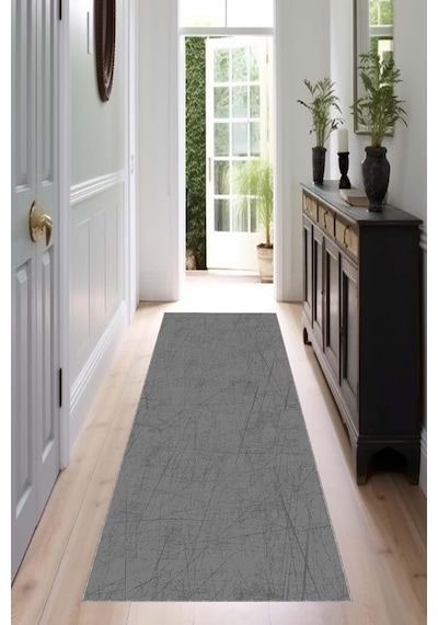 Viva Home Koyu Gri Özel Ölçü Kesme Rulo Yolluk Kaymaz Taban Hol Antre Mutfak Halısı Ar1485, Koyu Gri, 80 X 130 Diğer