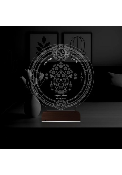 Luvivia Astroloji Başak Burcu Kişiye Özel 3d Lamba - Masa Gece Lambası