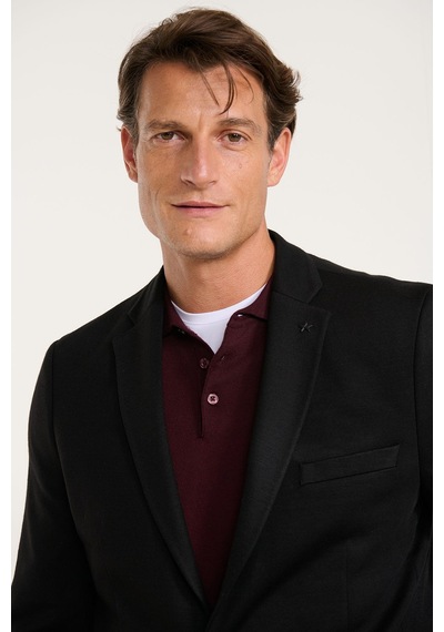 Ac&Co / Altınyıldız Classics Erkek Sıyah Yünlü Slim Fit Dar Kesim Mono Yaka Torba Cepli Blazer Ceket Siyah Ac&Co / Altınyıldız Classics Erkek Sıyah Yünlü Slim Fit Dar Kesim Mono Yaka Torba Cepli Blazer Ceket Siyah