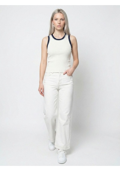Slim Fit Kadın Atlet Ekru