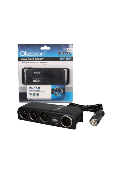Olesson 1525 12-24v Çift Usb Lı 120w 80cm Kablolu 4 Lü Araç Çakmak Çoklayıcı Diğer