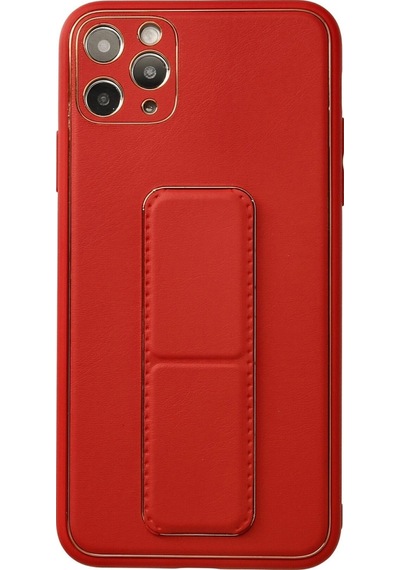 Apple  Uyumlu  iPhone 11 Pro Max Kılıf Coco Deri Standlı Kapak Kırmızı