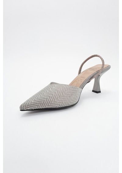 Luvishoes Luvi Shoes Renos Platin Kum Sim Sivri Burun Kadın Topuklu Abiye Ayakkabı Platin