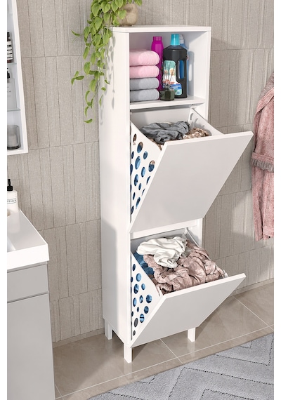 Df03111 2 Bölmeli Devrilir Çamaşır Sepetli Banyo Dolabı Çok Amaçlı Kirli Çamaşır Sepeti Dolabı Beyaz Df03111 2 Bölmeli Devrilir Çamaşır Sepetli Banyo Dolabı Çok Amaçlı Kirli Çamaşır Sepeti Dolabı Beyaz