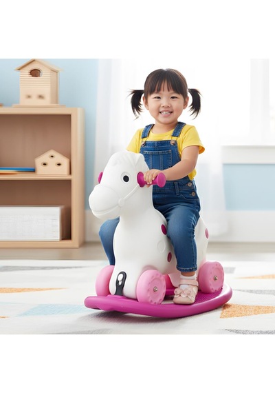Dıgıdık 2'si 1 Arada Sallanan Ve Tekerlekli At Ergonomik Taşınabilir Eğlenceli Çocuk Oyuncağı