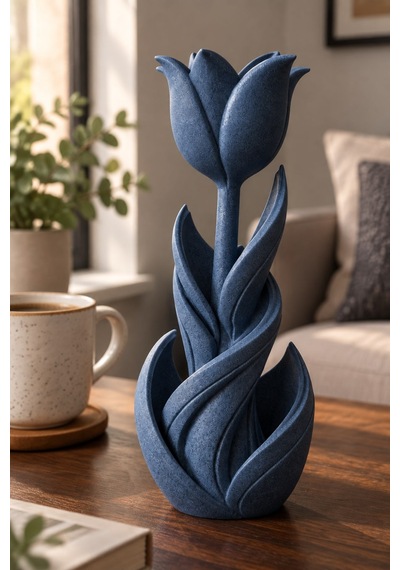 Spiral Lale Çiçeği Figürlü Dekoratif Biblo 93258592