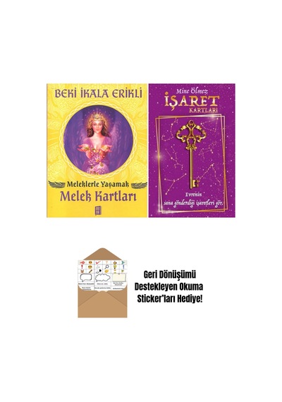 Meleklerle Yaşamak Melek Kartları + Işaret Kartları Mine Ölmez 2'li Set + Okuma Sticker'ları