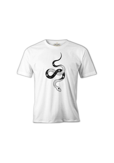 Yılan - Stars Track Beyaz Erkek Tshirt