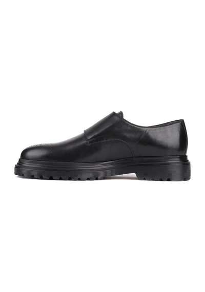 Shoetyle - Siyah Deri Tokalı Erkek Klasik Ayakkabı 250-2379 -824-siyah Siyah
