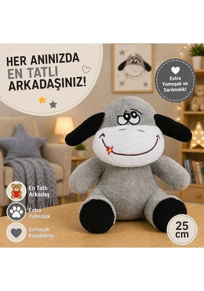 Ofis Hediyesi Tavşan 20-25 Cm Figürlü Pelüş Ayıcık, 20 Cm Teddy Bear,sevgiliye Hediye,ayı Teddy,peluş Ayıcık,plush Toys, Eşek 000 Açık Krem