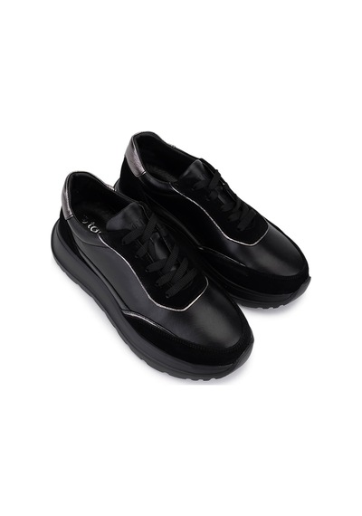 Tamer Tanca Kadın Hakiki Deri Sneakers & Spor Ayakkabı 1107 510 Bn Ayk Sk25-26 Syh Suet/dr/ant Siyah