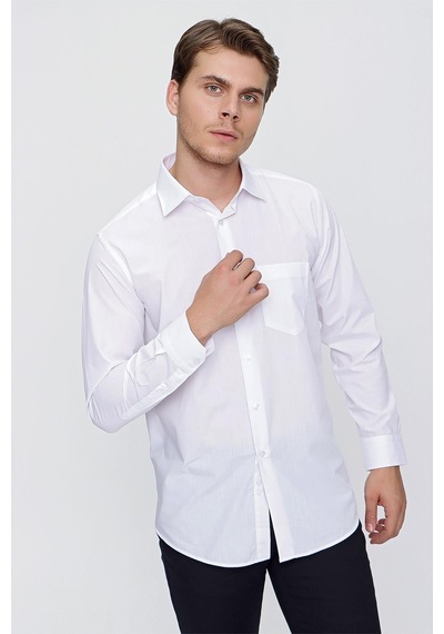 İmza Beyaz Uzun Kollu Sert Yaka Cepli Pamuklu Basic Comfort Fit Rahat Kesim Gömlek 1004240051-beyaz Beyaz İmza Beyaz Uzun Kollu Sert Yaka Cepli Pamuklu Basic Comfort Fit Rahat Kesim Gömlek 1004240051-beyaz Beyaz