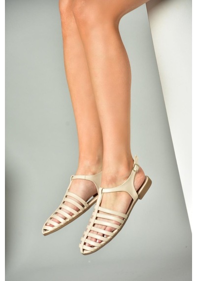 Fox Shoes S314960109 Bej Kadın Sandalet Bej