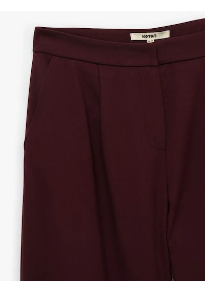 Koton Cepli Pile Detaylı Kumaş Palazzo Bordo Kadın Pantolon 6wak40046pw Bordo