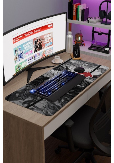 Ghost Of Tsushima Kaymaz Dikişli Kauçuk Oyuncu Mousepad V4 - 90x40 Xxl Gaming Mouse Pad Fare Altlığı